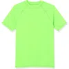 Lands' End Kids'  Boys Short Sleeve Upf 50 Sun Protection Rash Guard In Neon Green
