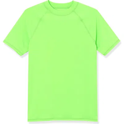 Lands' End Boys Short Sleeve Upf 50 Sun Protection Rash Guard In Neon Green