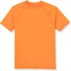 Lands' End Kids'  Boys Short Sleeve Upf 50 Sun Protection Rash Guard In Neon Orange