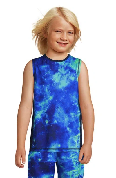 Lands' End Babies'  Boys Sleeveless Active Tee In Blue