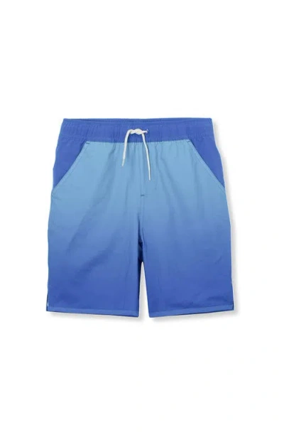 Lands' End Boys Slim Stretch Hydroliner Swim Trunks In Blue Ombre