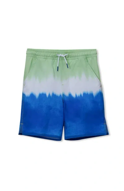 Lands' End Kids'  Boys Slim Stretch Hydroliner Swim Trunks In Multi