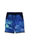 Lands' End Kids'  Boys Slim Stretch Hydroliner Swim Trunks In Watercolor Galaxy