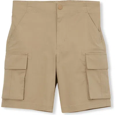 Lands' End Kids'  Boys Stretch Canvas Utility Cargo Shorts In British Khaki