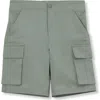 Lands' End Boys Stretch Canvas Utility Cargo Shorts In Lily Pad
