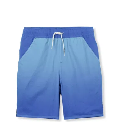 Lands' End Kids'  Boys Stretch Hydroliner Sport Swim Trunk In Blue Ombre