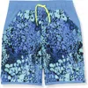 Lands' End Kids'  Boys Stretch Hydroliner Sport Swim Trunk In Blue Sequins