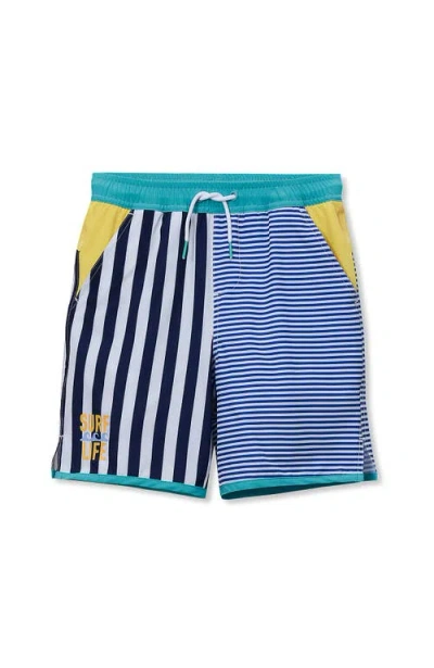 Lands' End Kids'  Boys Stretch Hydroliner Sport Swim Trunk In Multi