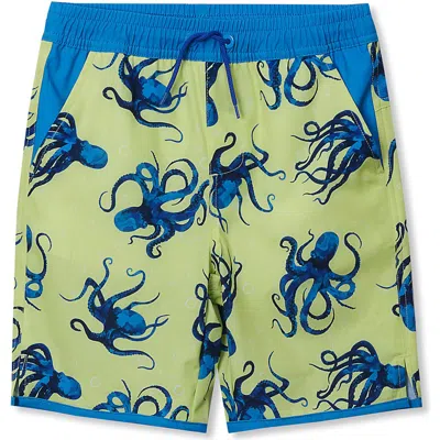 Lands' End Kids'  Boys Stretch Hydroliner Sport Swim Trunk In Multi