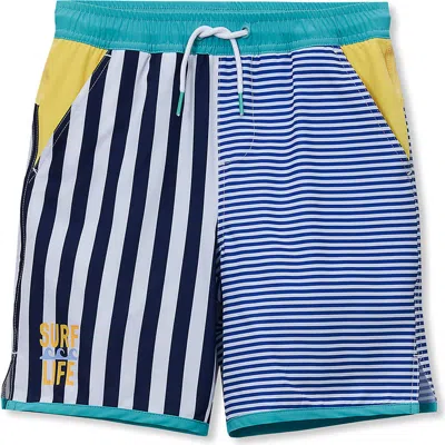 Lands' End Kids'  Boys Stretch Hydroliner Sport Swim Trunk In Multi
