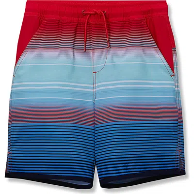 Lands' End Kids'  Boys Stretch Hydroliner Sport Swim Trunk In Multi