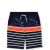 Lands' End Kids'  Boys Stretch Hydroliner Sport Swim Trunk In Multi Mixed Stripe