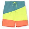 Lands' End Kids'  Boys Stretch Hydroliner Sport Swim Trunk In Neon Yellow Colorblock