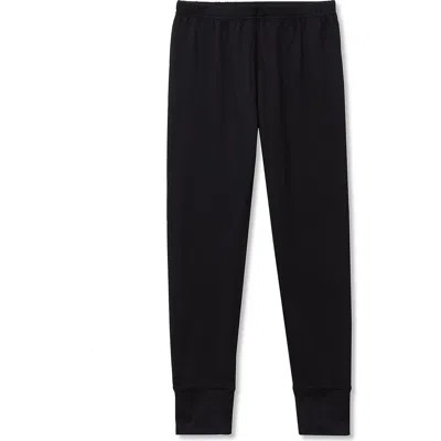Lands' End Kids'  Boys Thermal Base Layer Long Underwear Thermaskin Pants In Black
