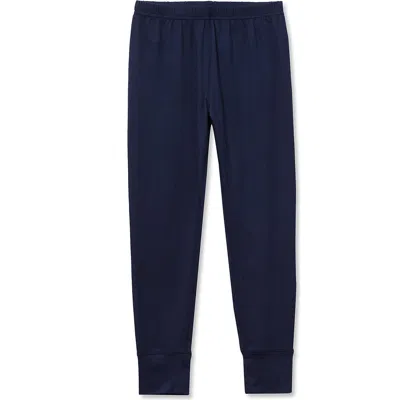 Lands' End Kids'  Boys Thermal Base Layer Long Underwear Thermaskin Pants In Blue