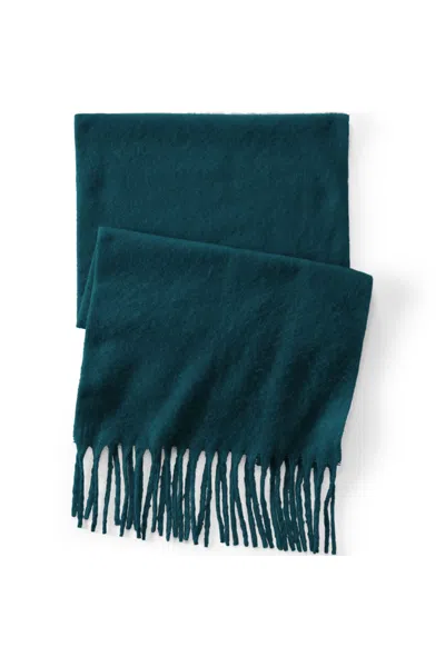 Lands' End Brushed Blanket Scarf In Blue