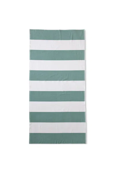 Lands' End Cabana Stripe Beach Towel In Blue