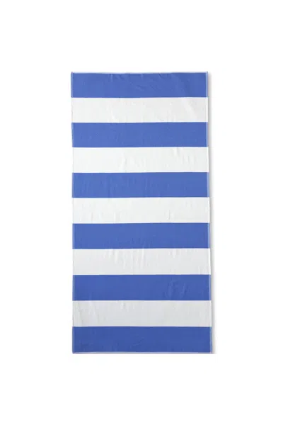 Lands' End Cabana Stripe Beach Towel In Blue