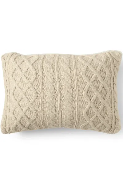 Lands' End Cable Knit Decorative Throw Pillow In Brown