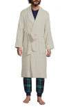 Lands' End Calf Length Gauze Robe In Light Stone