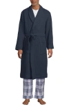 Lands' End Calf Length Gauze Robe In Slate Blue