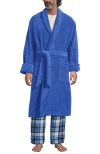 Lands' End Calf Length Turkish Terry Robe In Blue