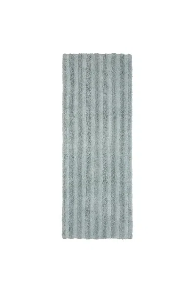 Lands' End Cannon Cotton Striped Reversible Soft-touch Bath Rug Runner In Blue