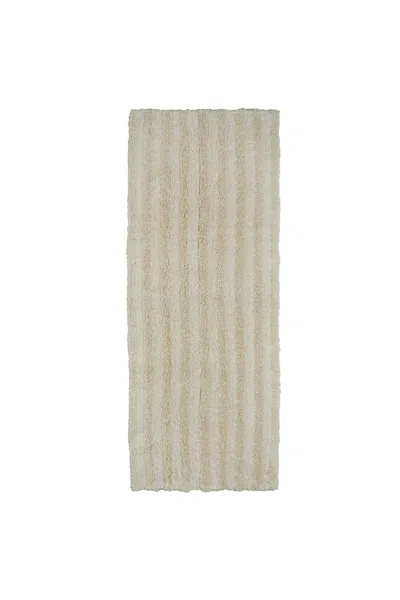 Lands' End Cannon Cotton Striped Reversible Soft-touch Bath Rug Runner In Brown