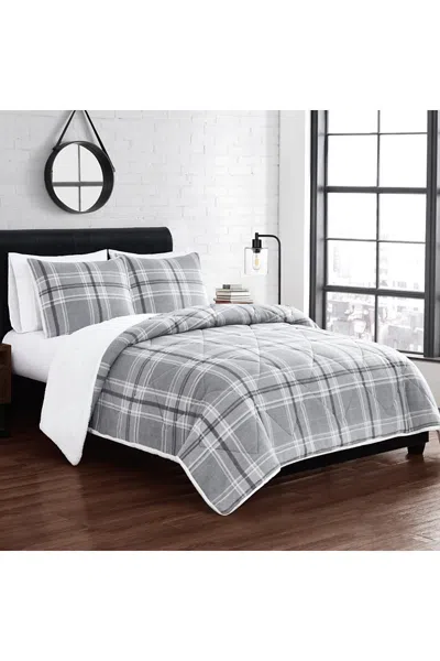 Lands' End Cannon Cozy Teddy Plaid Print Comforter Set In Multi