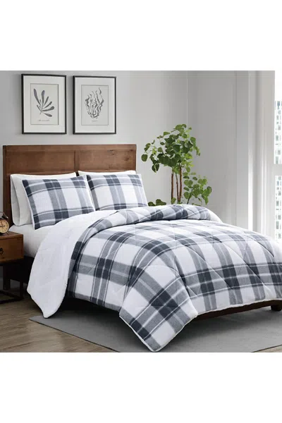 Lands' End Cannon Cozy Teddy Plaid Print Comforter Set In Multi