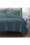 Lands' End Cannon Heritage Solid Quilt Set In Blue