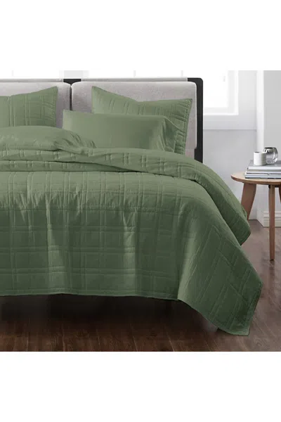 Lands' End Cannon Heritage Solid Quilt Set In Green