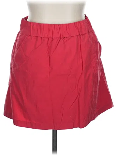 Pre-owned Lands End Canvas Casual Skirt In Red