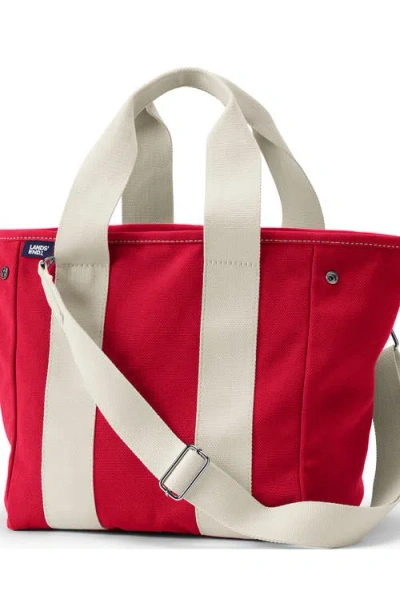 Lands' End Canvas Multiway Pocket Tote In Coral Rose