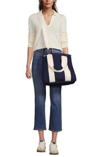 Lands' End Canvas Multiway Pocket Tote In Deep Sea Navy
