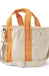 Lands' End Canvas Multiway Pocket Tote In Natural/sweet Mango Stripe