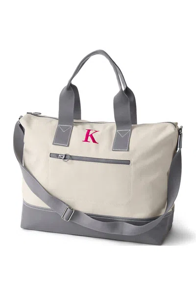 Lands' End Canvas Weekender Duffle Bag In White