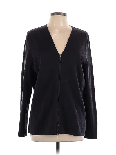 Pre-owned Lands' End Cardigan Sweater In Black