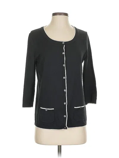 Pre-owned Lands' End Cardigan Sweater In Black