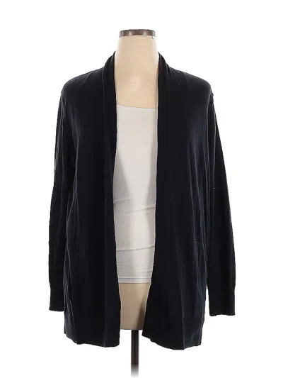 Pre-owned Lands' End Cardigan Sweater In Black