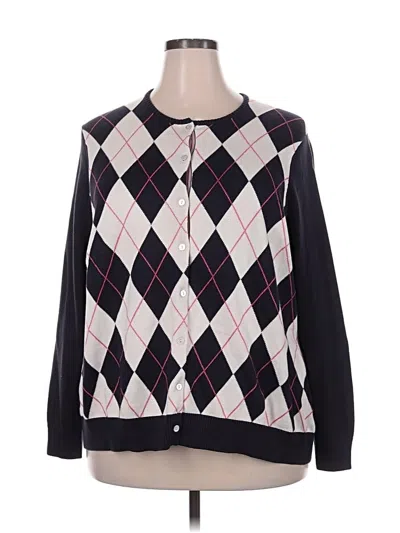 Pre-owned Lands' End Cardigan Sweater In Black