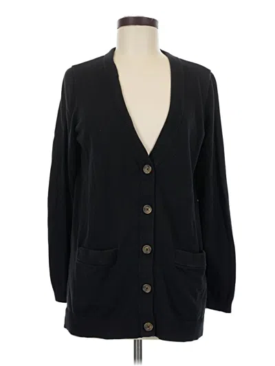 Pre-owned Lands' End Cardigan Sweater In Black
