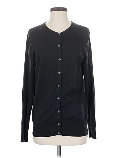 Pre-owned Lands' End Cardigan Sweater In Black
