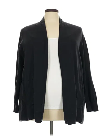 Pre-owned Lands' End Cardigan Sweater In Black