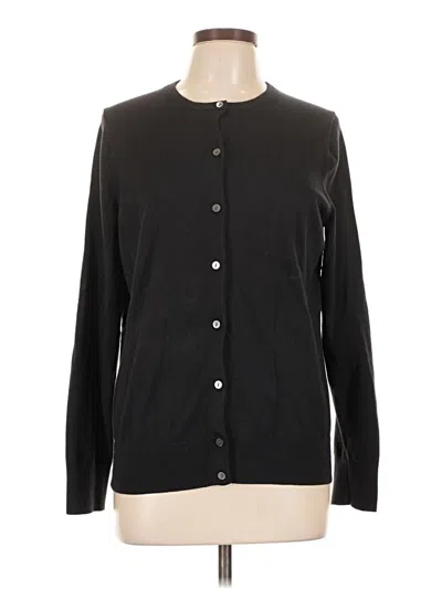 Pre-owned Lands' End Cardigan Sweater In Black