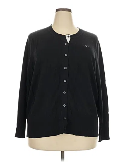 Pre-owned Lands' End Cardigan Sweater In Black