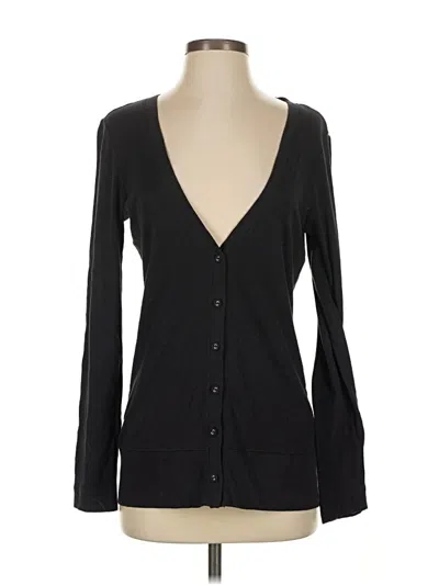 Pre-owned Lands' End Cardigan Sweater In Black