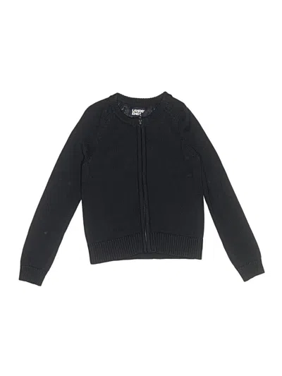 Pre-owned Lands' End Kids'  Cardigan Sweater In Black