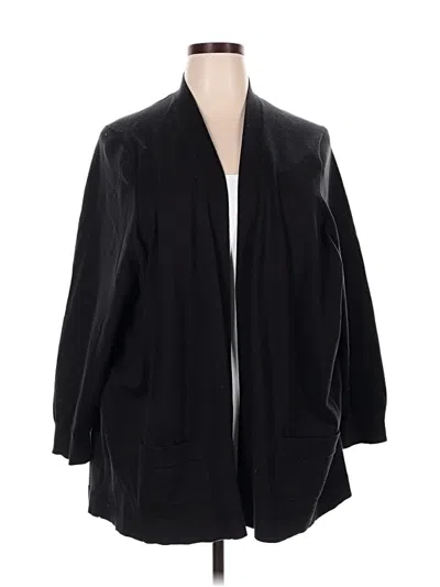 Pre-owned Lands' End Cardigan Sweater In Black