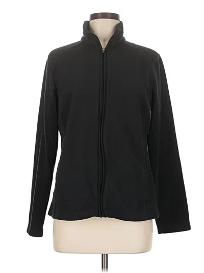Pre-owned Lands' End Cardigan Sweater In Black
